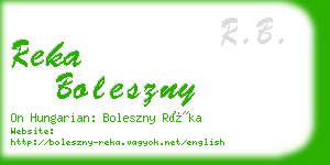 reka boleszny business card